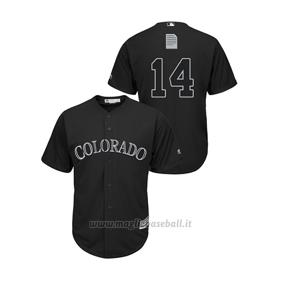 Maglia Baseball Uomo Col Orado Rockies Tony Wolters 2019 Players Weekend Replica Nero